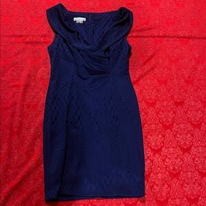 Kay Unger Navy Textured Dress Size 12